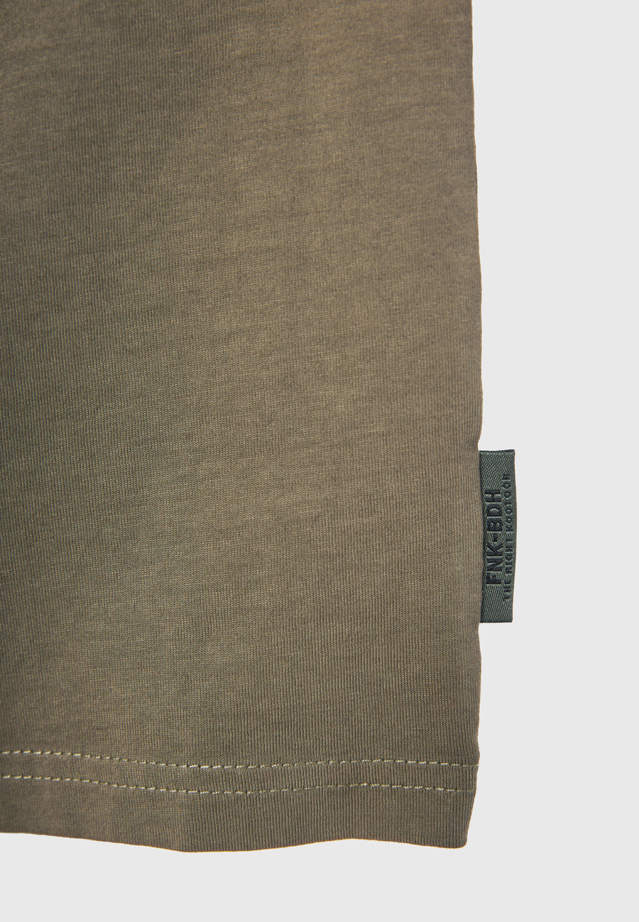 Oversized garment dyed t-shirt with retro frame print - Oregano