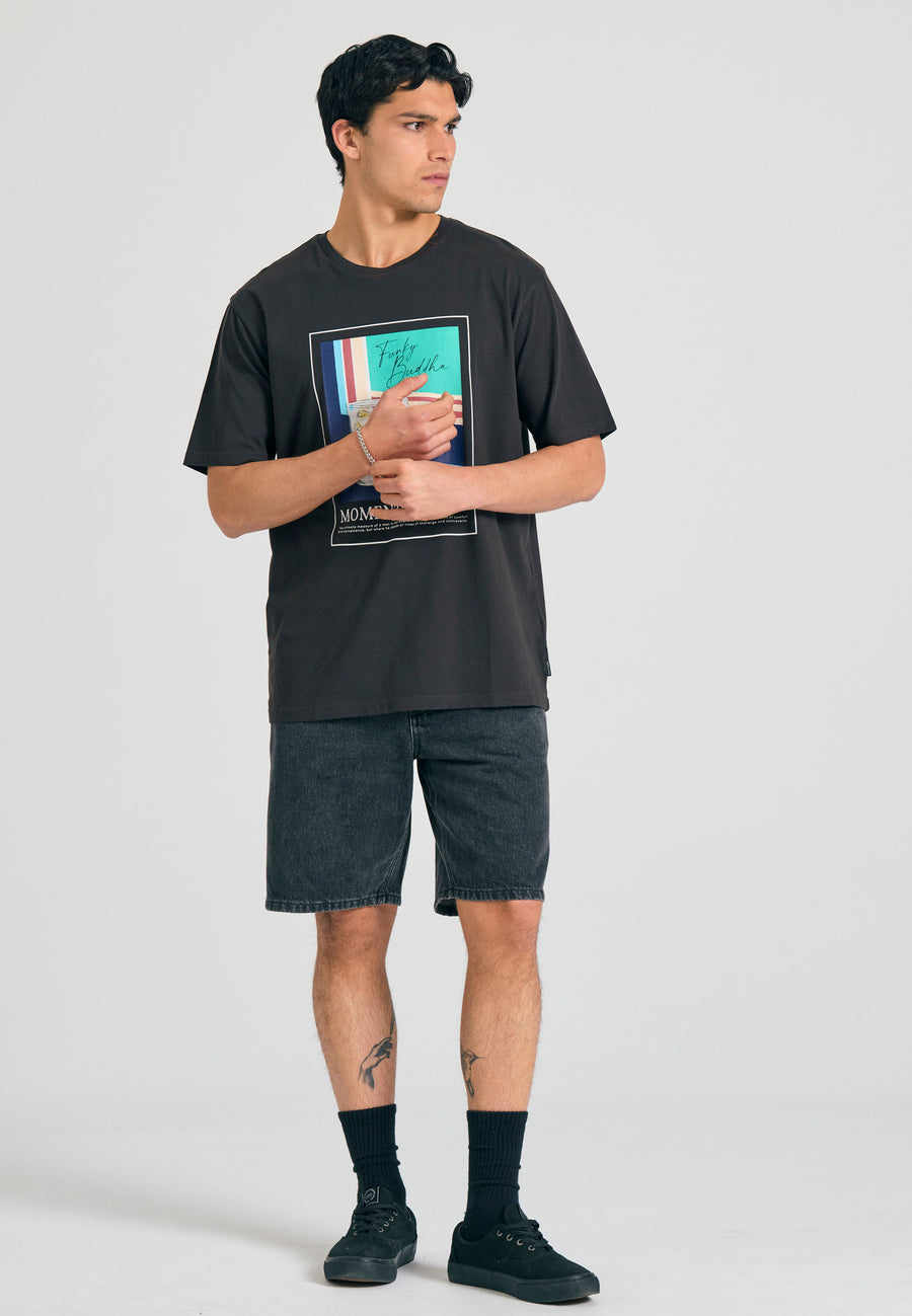 Relaxed fit t-shirt with photographic print - Anthracite
