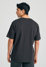 Tricou cu croială lejeră și imprimeu fotografic - Antracit