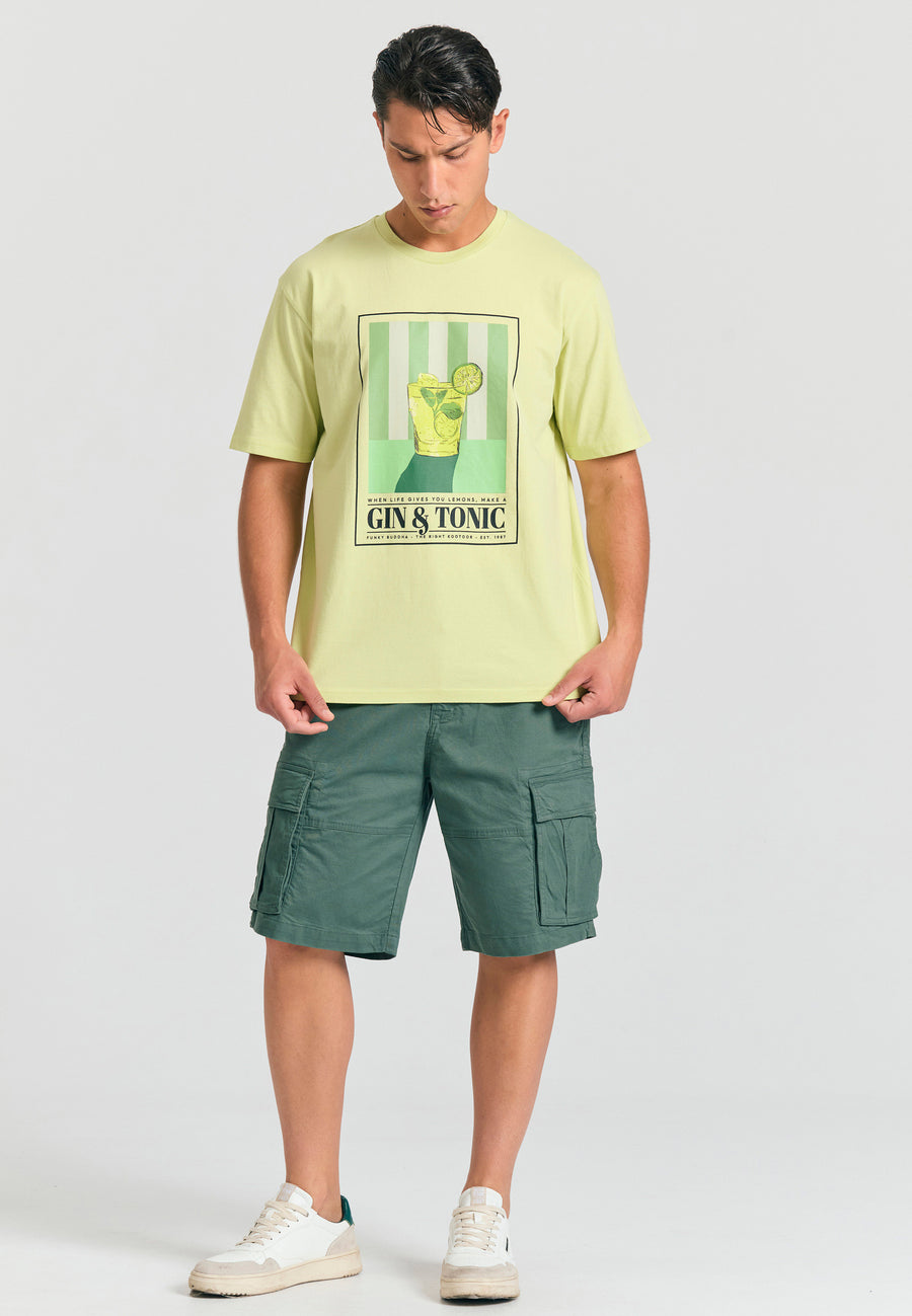 Tricou cu croială lejeră și imprimeu fotografic - Matcha