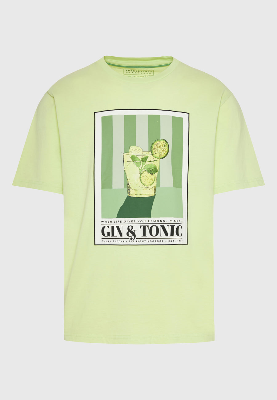 Tricou cu croială lejeră și imprimeu fotografic - Matcha