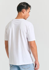 Tricou cu croială lejeră și imprimeu fotografic - Alb