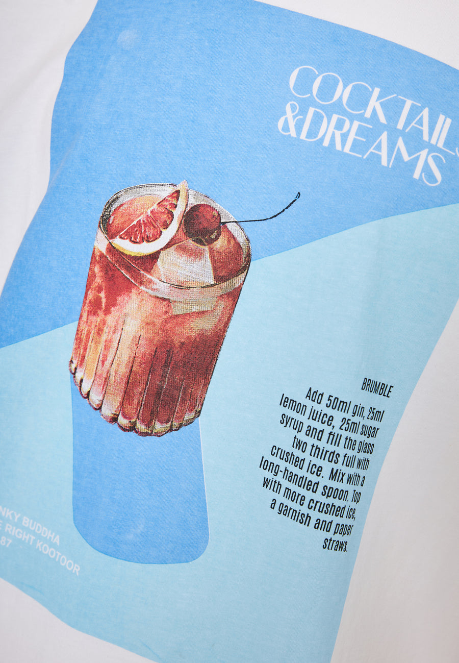 Tricou cu croială lejeră și imprimeu fotografic - Alb