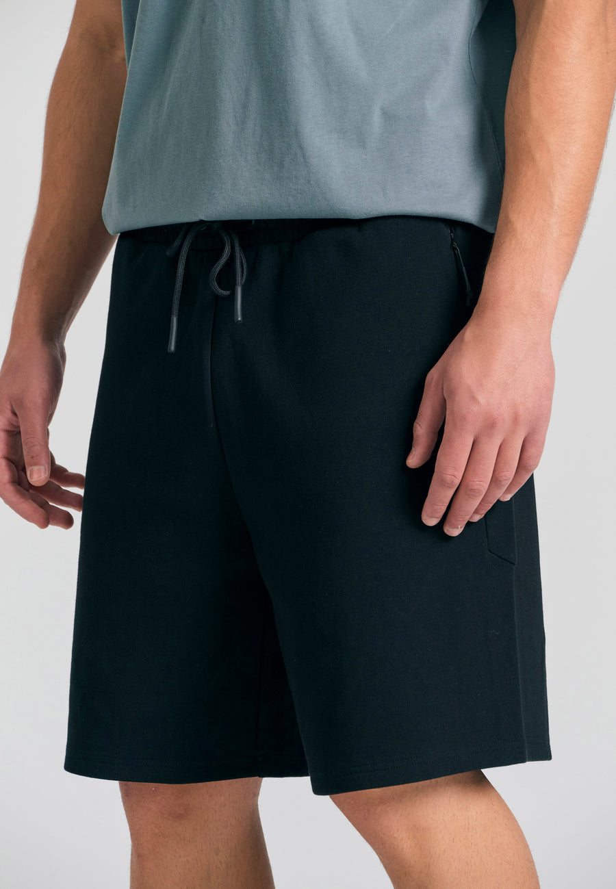 Pantaloni scurți jogger pentru bărbați cu fermoar invizibil la buzunare - Negri