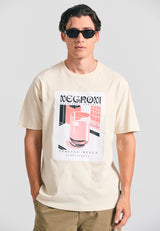 Tricou cu croială lejeră și imprimeu fotografic - Chalk
