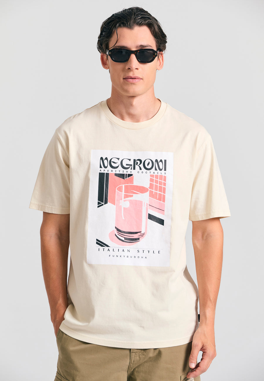 Tricou cu croială lejeră și imprimeu fotografic - Chalk