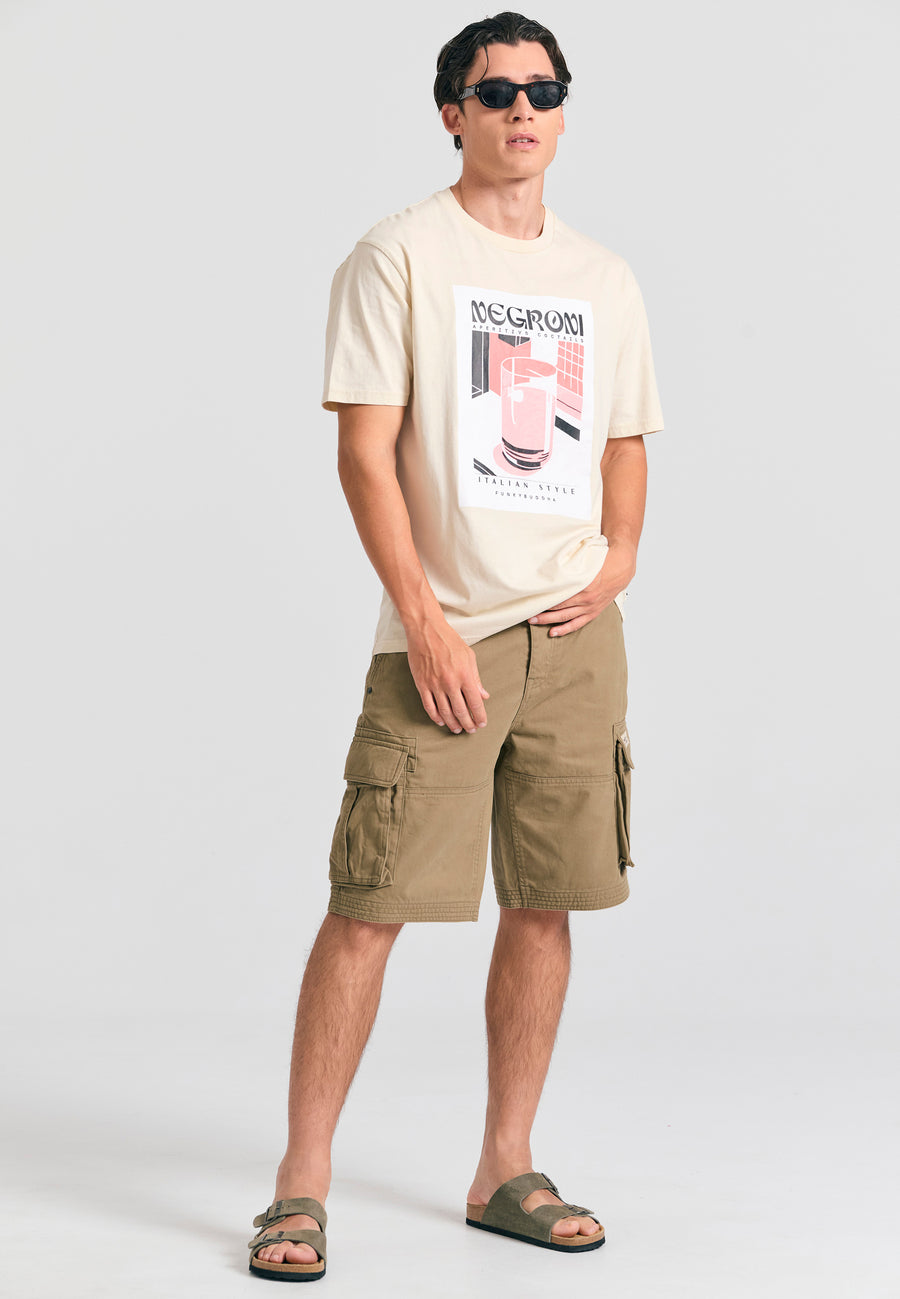 Tricou cu croială lejeră și imprimeu fotografic - Chalk
