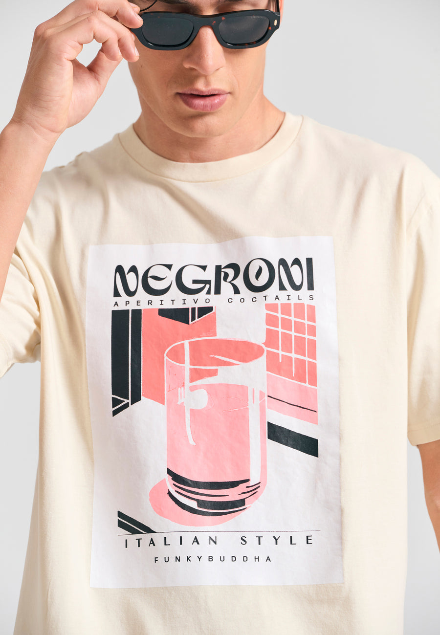 Tricou cu croială lejeră și imprimeu fotografic - Chalk