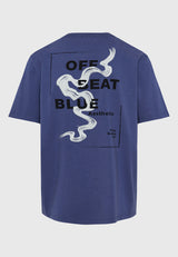 Tricou cu croială lejeră și imprimeu grafic cu rame - Indigo
