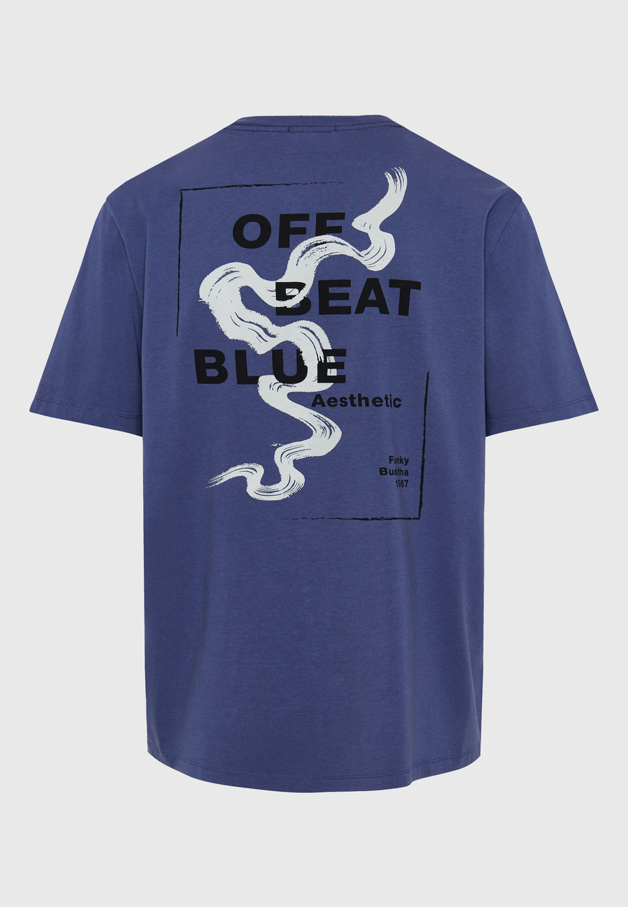 Tricou cu croială lejeră și imprimeu grafic cu rame - Indigo