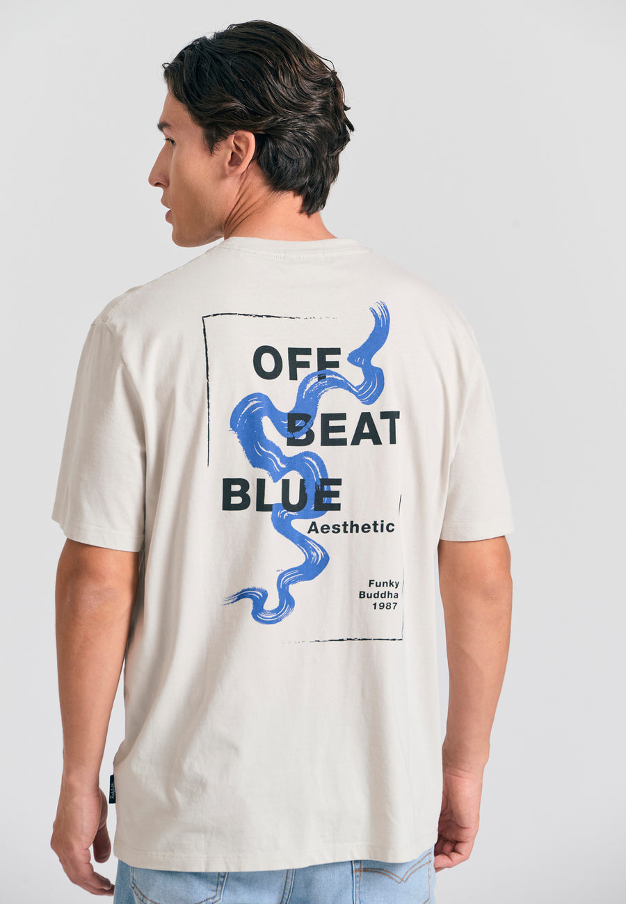 Tricou cu croială lejeră și imprimeu grafic cu rame - Mist