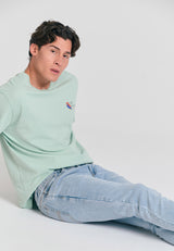 Blugi slim fit cu detalii cu mustăți - Albastru deschis