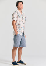 Relaxed fit shirt with exotic print - Chalk