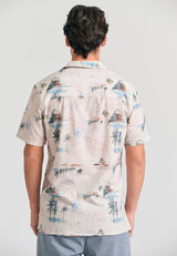 Relaxed fit shirt with exotic print - Chalk