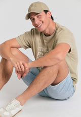 Pantaloni scurți din denim pentru bărbați cu efecte spălate - Albastru deschis
