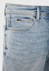 Pantaloni scurți din denim pentru bărbați cu efecte spălate - Albastru deschis