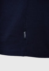 Tricou cu croială lejeră și imprimeu grafic pe spate - Bleumarin