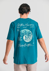 Tricou cu croială lejeră și imprimeu grafic pe spate - Peacock