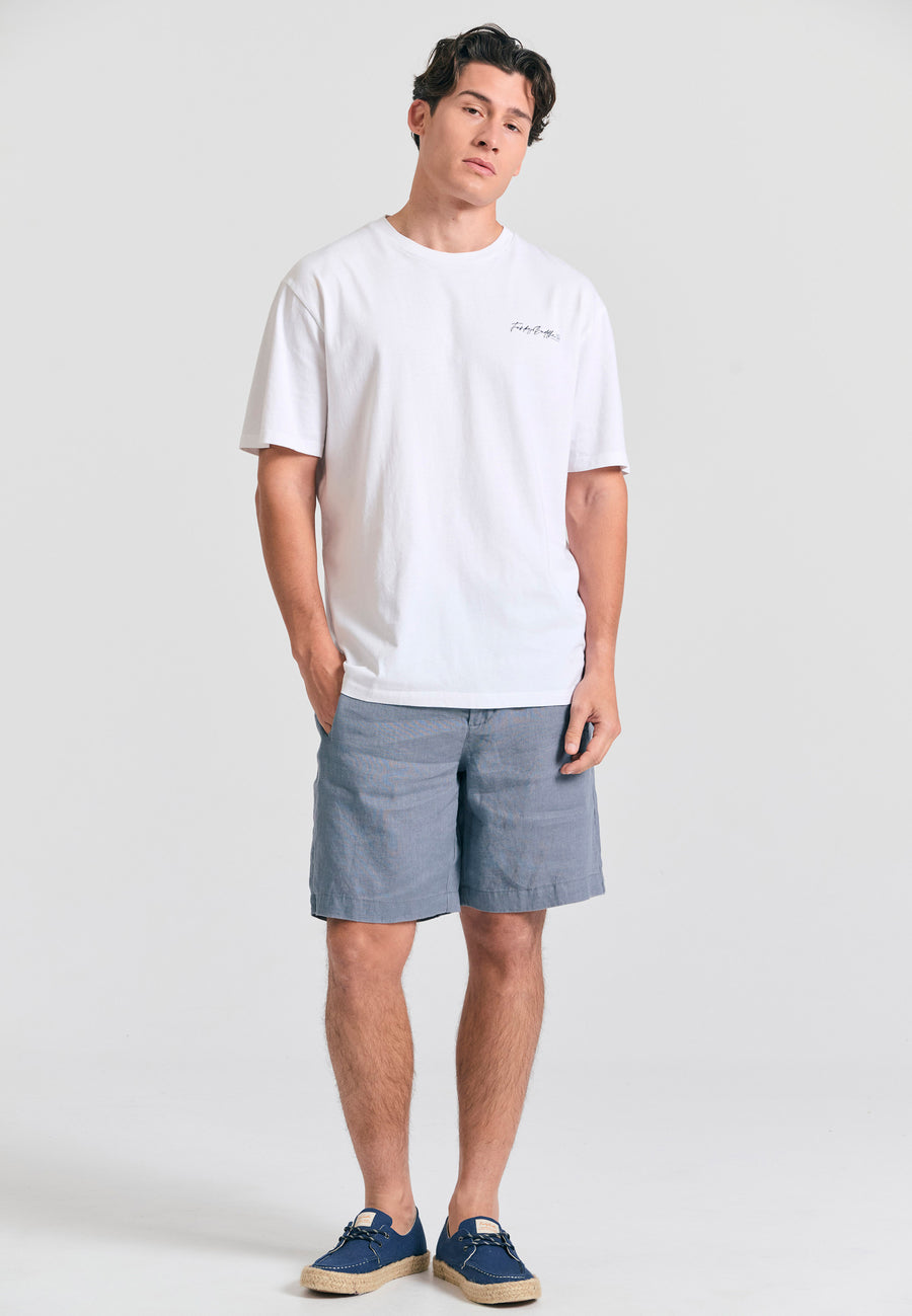 Tricou cu croială lejeră și imprimeu grafic pe spate - Alb
