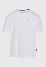 Tricou cu croială lejeră și imprimeu grafic pe spate - Alb