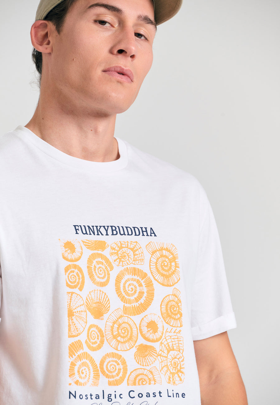 Tricou cu imprimeu grafic pe piept - Alb
