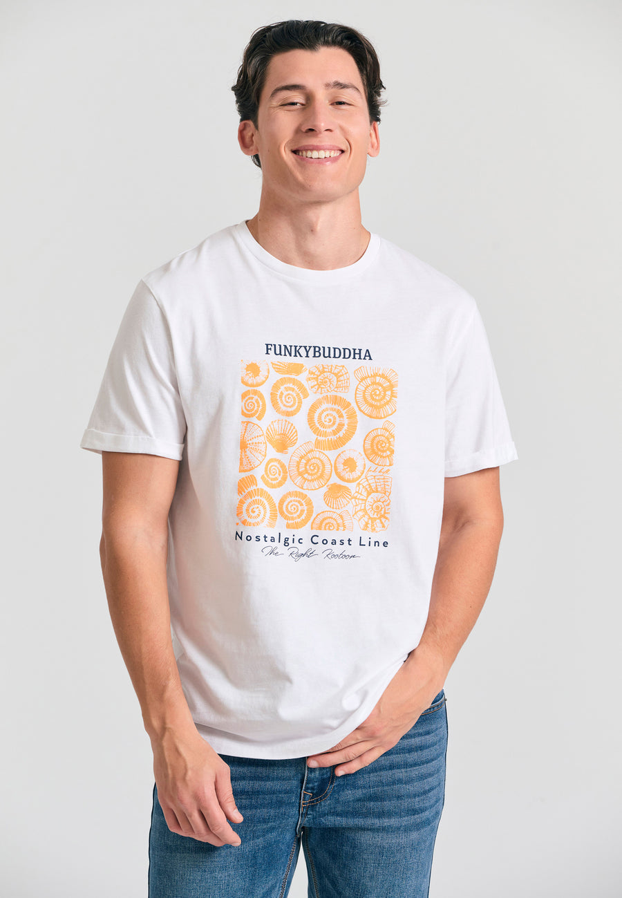 Tricou cu imprimeu grafic pe piept - Alb