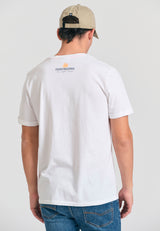 Tricou cu imprimeu grafic pe piept - Alb