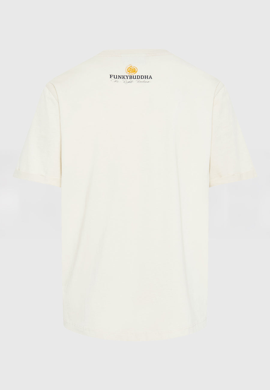 Tricou cu imprimeu grafic pe piept - Alb