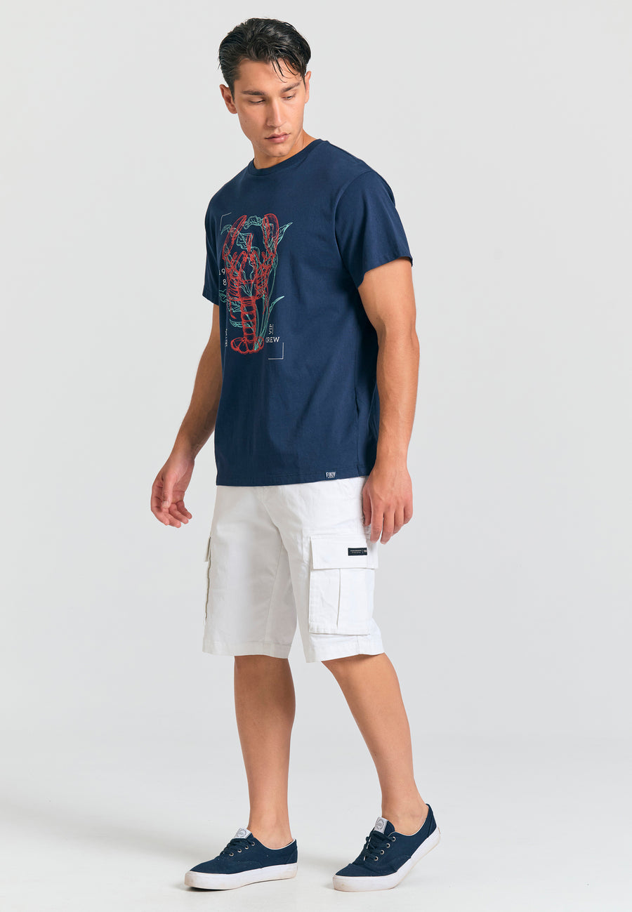 Tricou cu imprimeu grafic abstract - Bleumarin