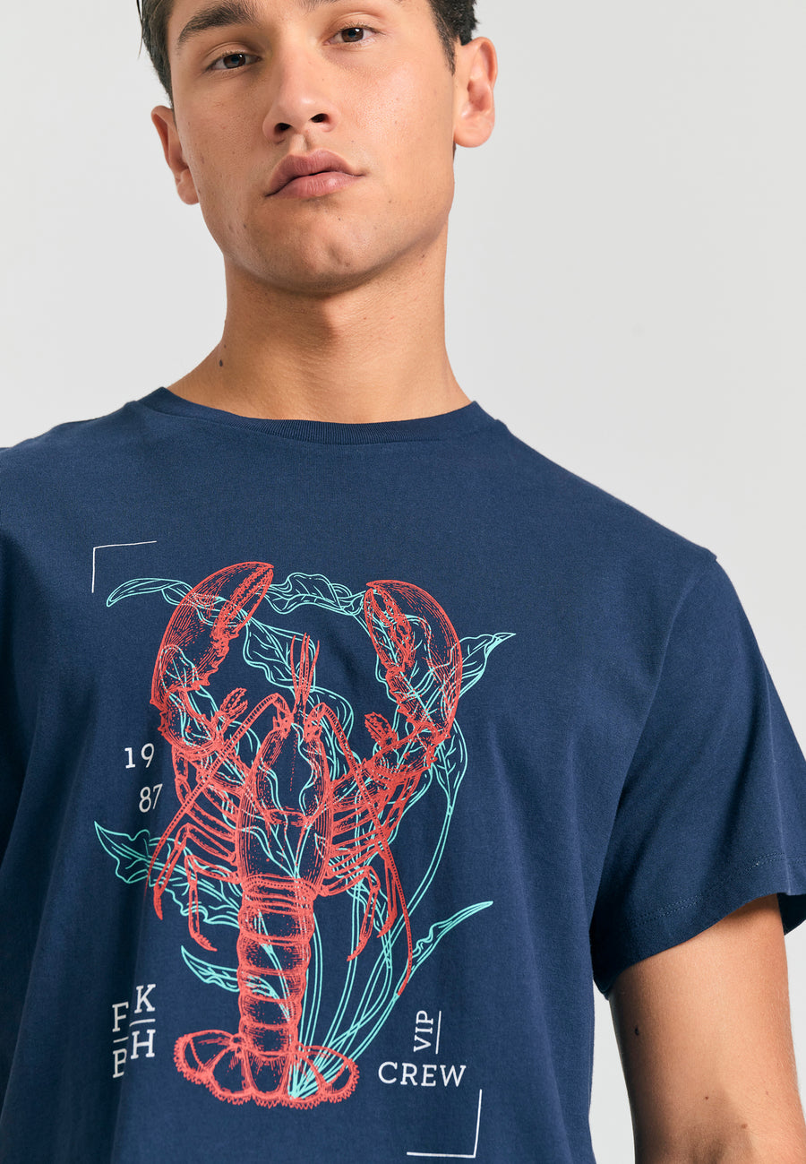 Tricou cu imprimeu grafic abstract - Bleumarin