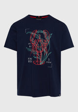 Tricou cu imprimeu grafic abstract - Bleumarin