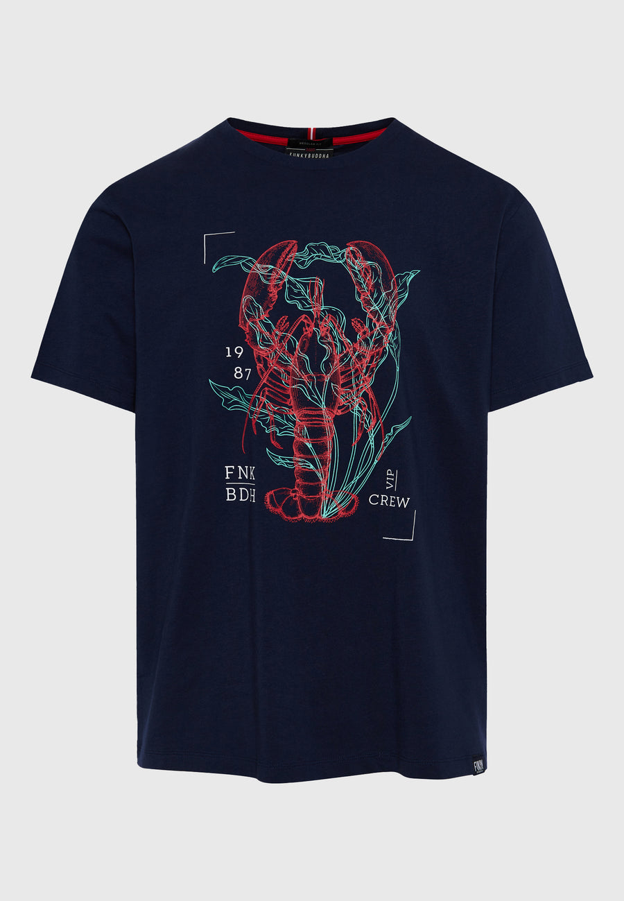 Tricou cu imprimeu grafic abstract - Bleumarin