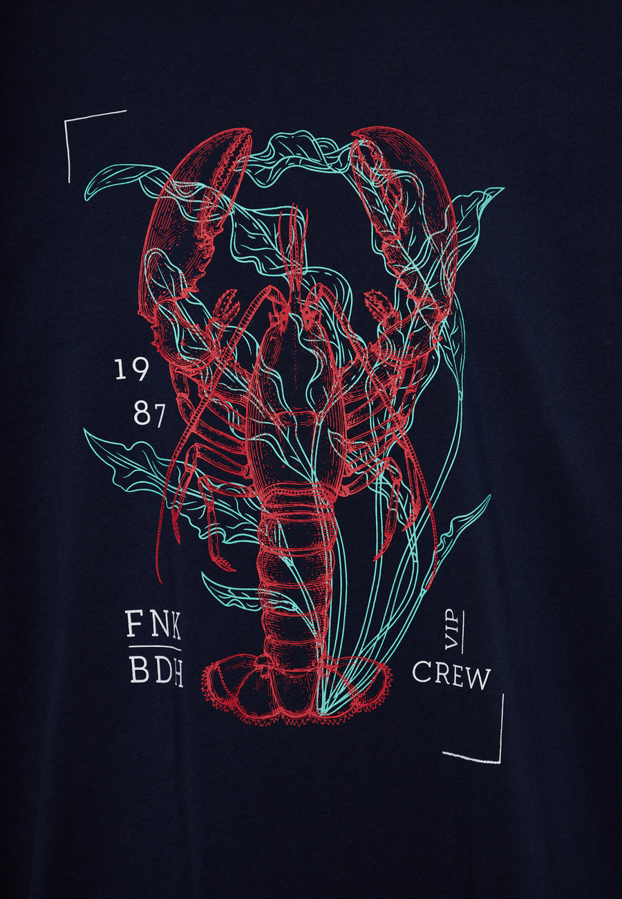 Tricou cu imprimeu grafic abstract - Bleumarin