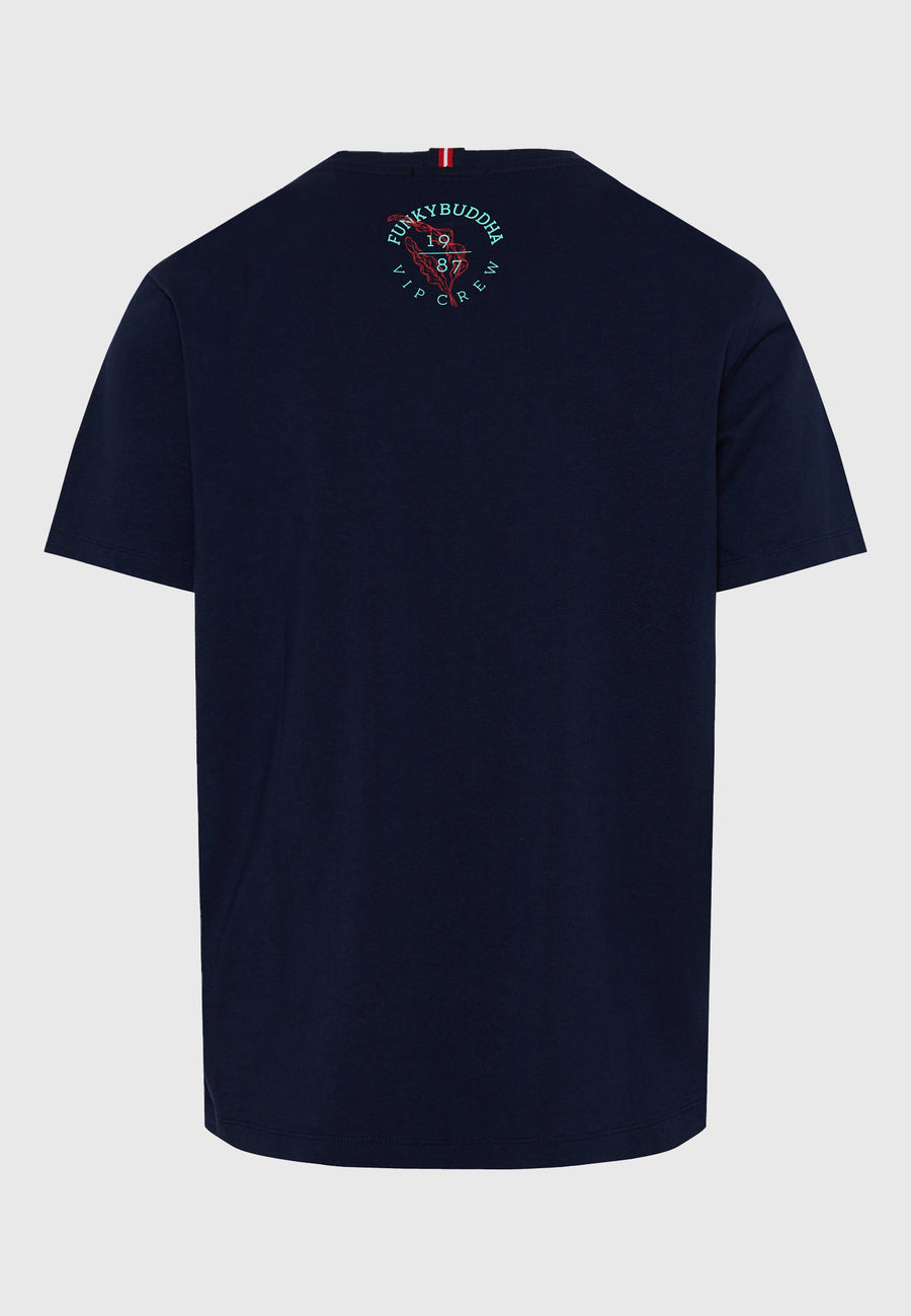 Tricou cu imprimeu grafic abstract - Bleumarin