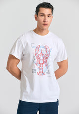 Tricou cu imprimeu grafic abstract - Alb