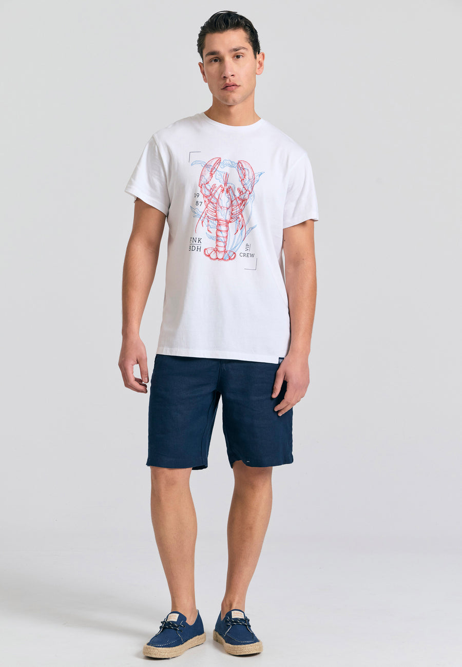 Tricou cu imprimeu grafic abstract - Alb