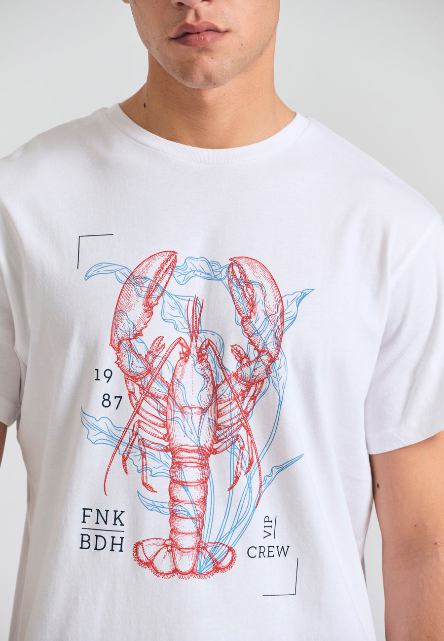 Tricou cu imprimeu grafic abstract - Alb