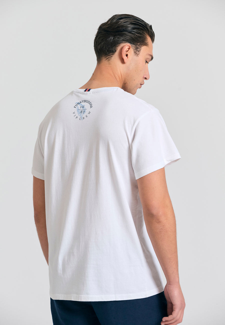 Tricou cu imprimeu grafic abstract - Alb