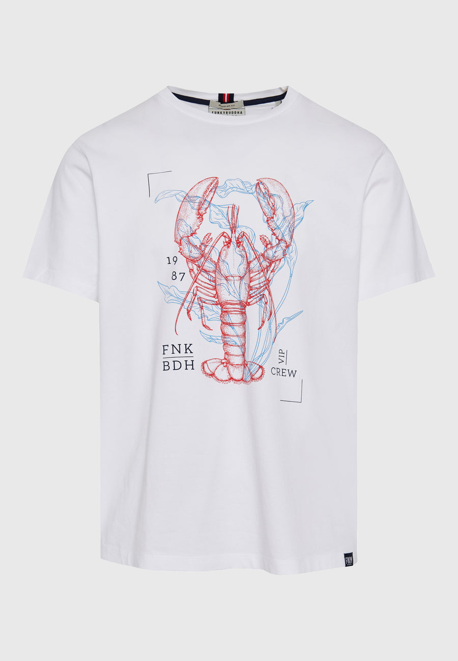 Tricou cu imprimeu grafic abstract - Alb