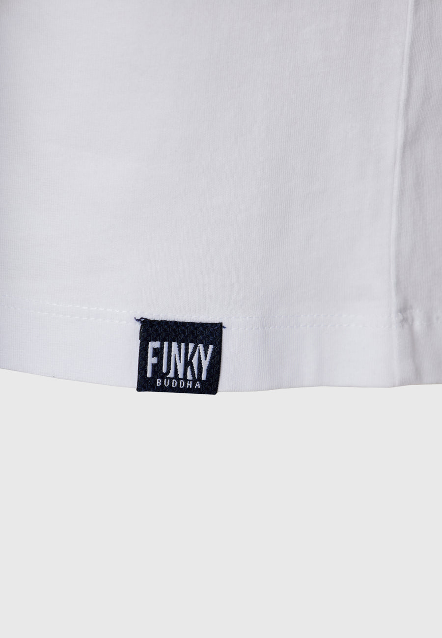 Tricou cu imprimeu grafic abstract - Alb