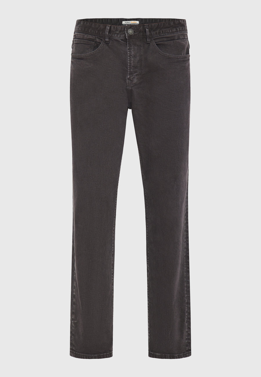 Relaxed tapered fit garment dyed jeans - Dk grey