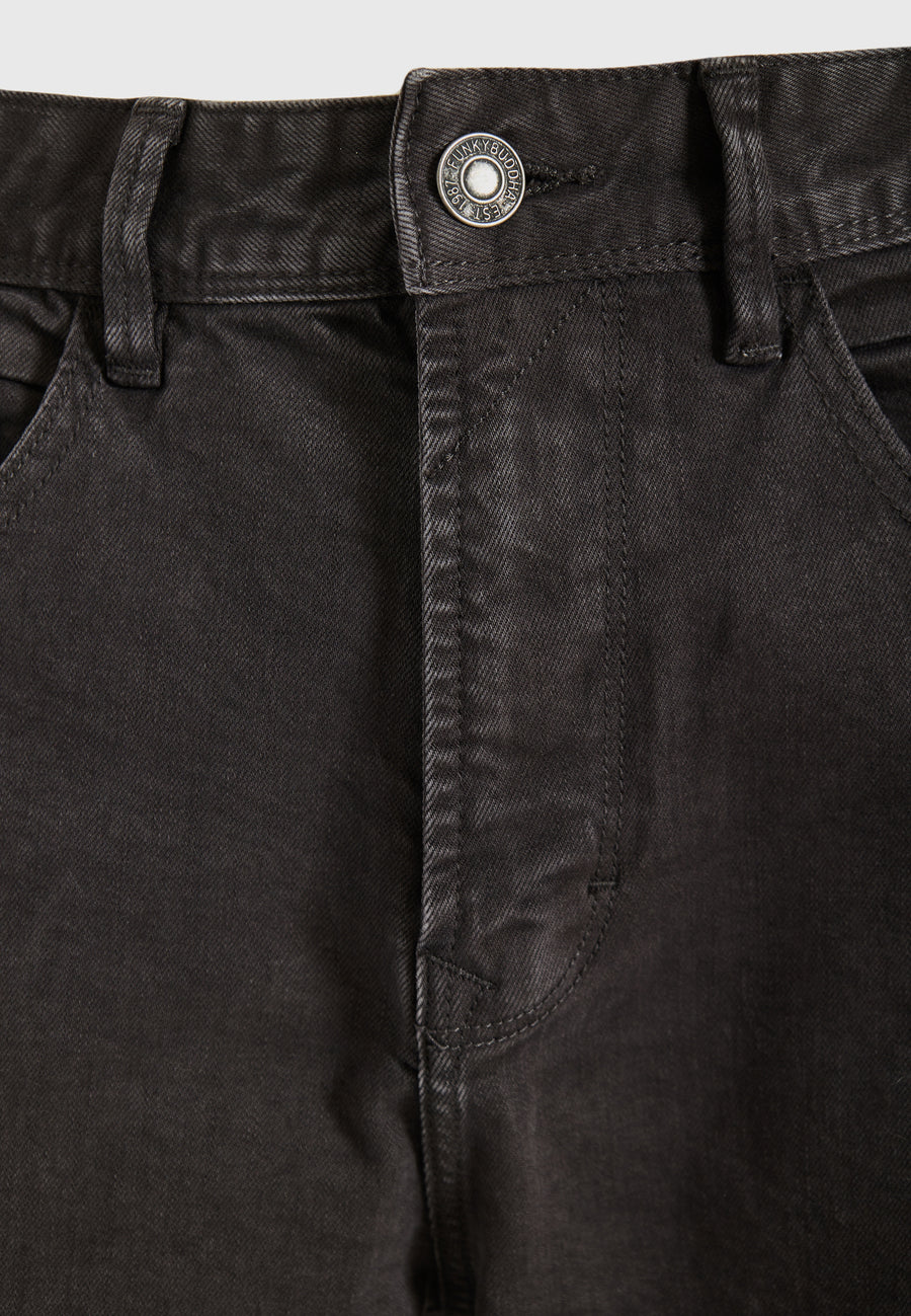 Relaxed tapered fit garment dyed jeans - Dk grey