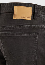 Relaxed tapered fit garment dyed jeans - Dk grey