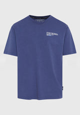 Tricou cu croială lejeră și imprimeu vintage pe spate - Indigo