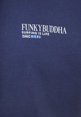Tricou cu croială lejeră și imprimeu vintage pe spate - Indigo