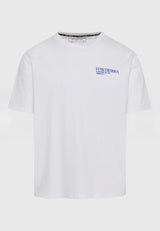 Tricou cu croială lejeră și imprimeu vintage pe spate - Alb