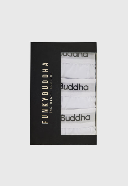 Pantaloni scurți boxer (set de 3) - Alb
