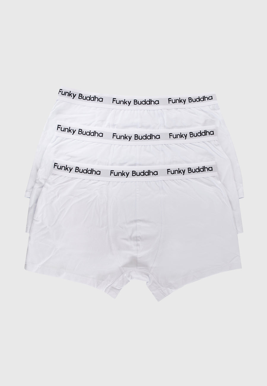 Pantaloni scurți boxer (set de 3) - Alb