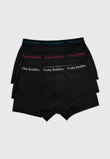 Pantaloni scurți boxer (set de 3) - Negru