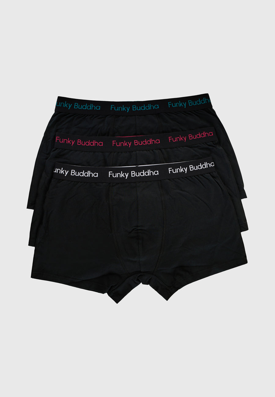 Pantaloni scurți boxer (set de 3) - Negru